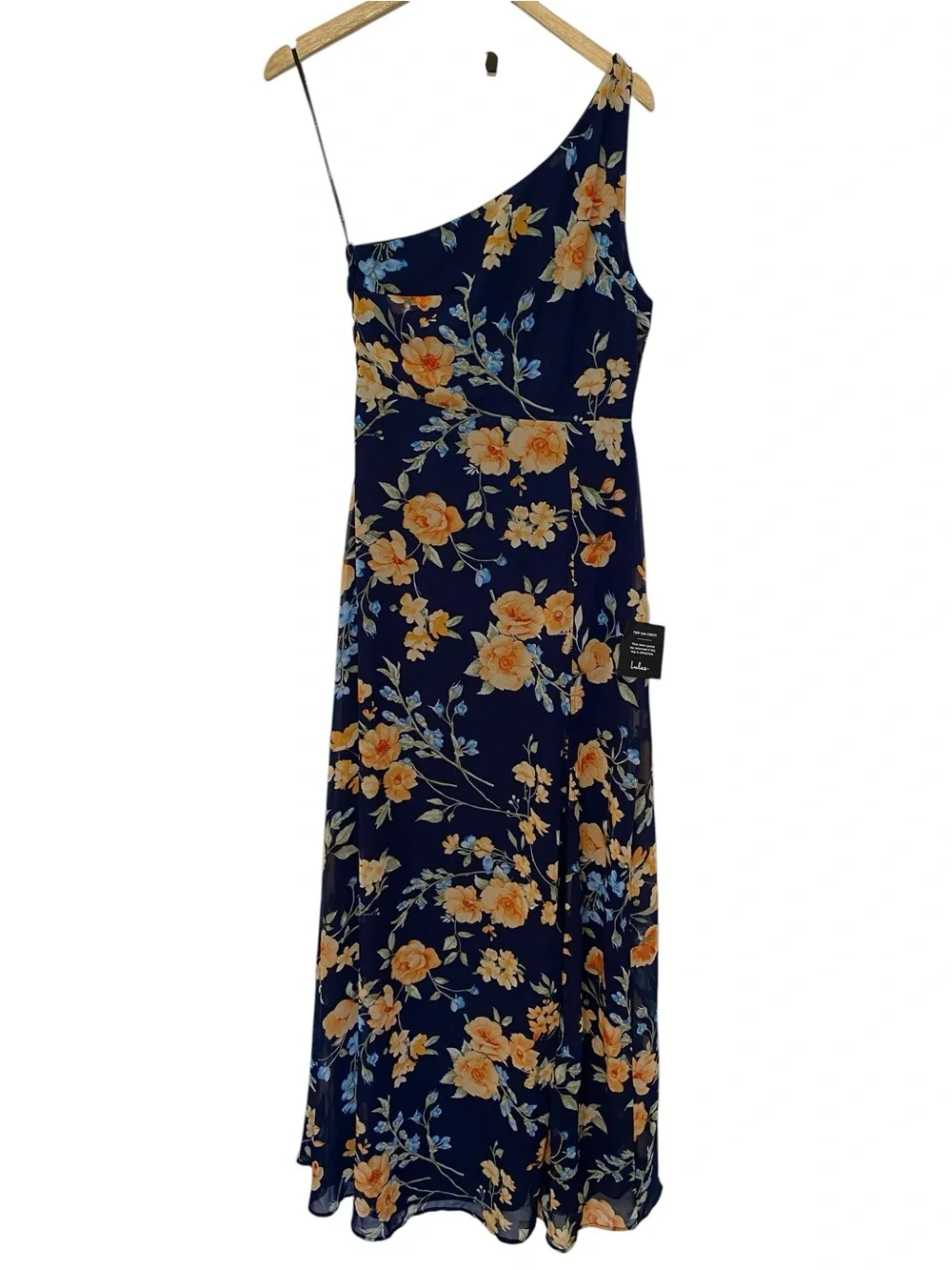 NEW LULUS ONE SHOULDER FLORAL MAXI DRESS SZ SMALL - Picture 2 of 7